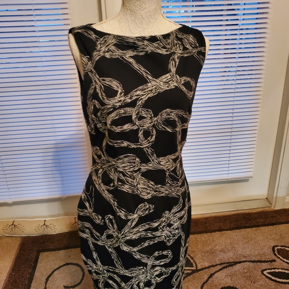Cache Black Sleevess Lined Dress Size 8